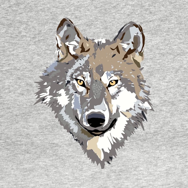 Cute Wolf Illustrated Animal Face by Nirvanibex